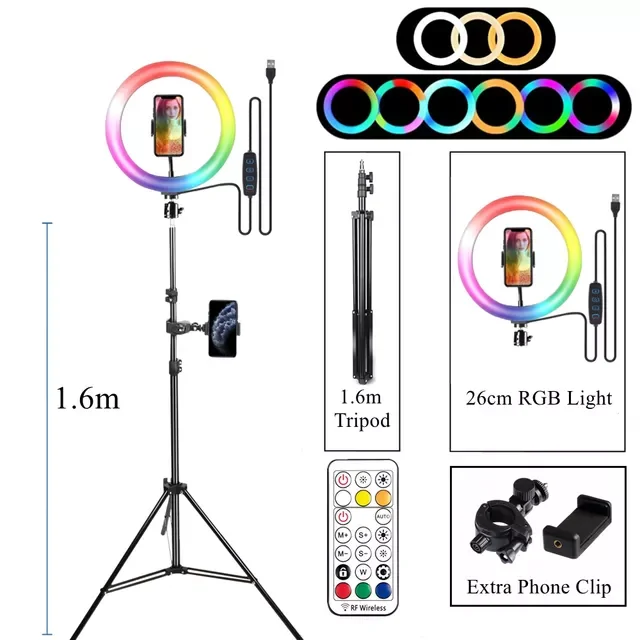 Ring Light Rgb Lamp Ring Round With Tripod For Smartphone Mobile Led Video Light Ring To Make Youtube
Ring Light Rgb Lamp Ring Round With Tripod For Smartphone Mobile Led Video Light Ring To Make Youtube