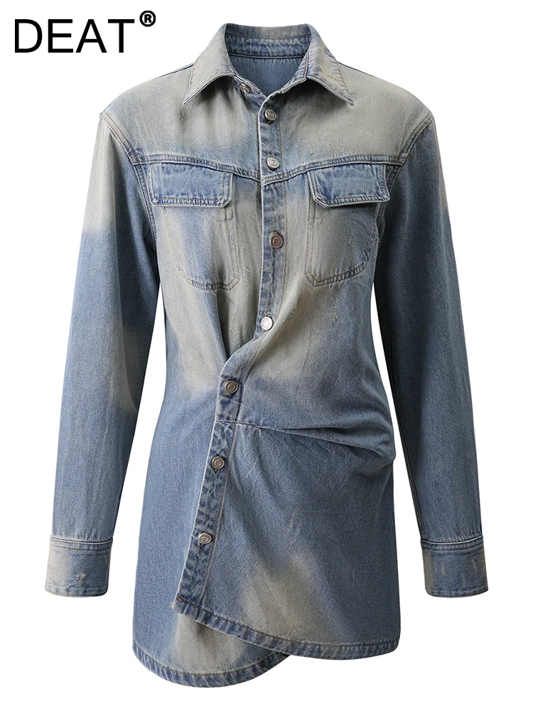 DEAT Fashion Women's Dress Lapel Long Sleeves Single Breasted Pockets Two Through Style Denim Mini Dress Autumn 2023 New 7AB593
DEAT Fashion Women's Dress Lapel Long Sleeves Single Breasted Pockets Two Through Style Denim Mini Dress Autumn 2023 New 7AB593