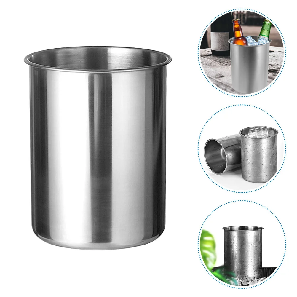 Stainless Steel Ice Bucket Metal Container Multifunction Holder Small Flower Bottle Cooling Glass Tin 
Stainless Steel Ice Bucket Metal Container Multifunction Holder Small Flower Bottle Cooling Glass Tin