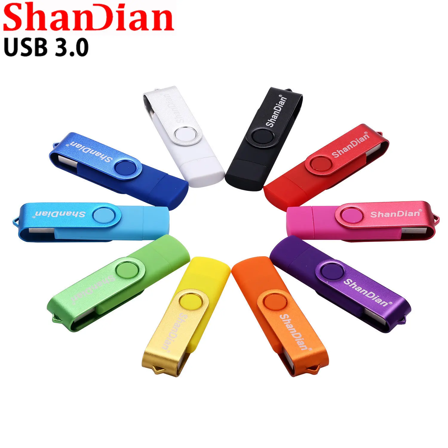 

1PCS Free LOGO 2IN1 USB 3.0 Flash Drive 64GB OTG Pen Drives 32GB Key Chain Gift Memory Stick 16GB Metal U Disk 8GB Pendrive 4GB