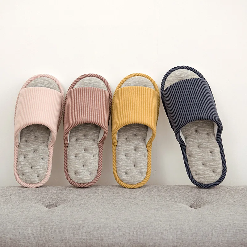 Couple Cotton and Hemp Slippers Striped Home Slippers Women's Warm Slippers Men's Japanese Style Personalized Deodorization
Couple Cotton and Hemp Slippers Striped Home Slippers Women's Warm Slippers Men's Japanese Style Personalized Deodorization
