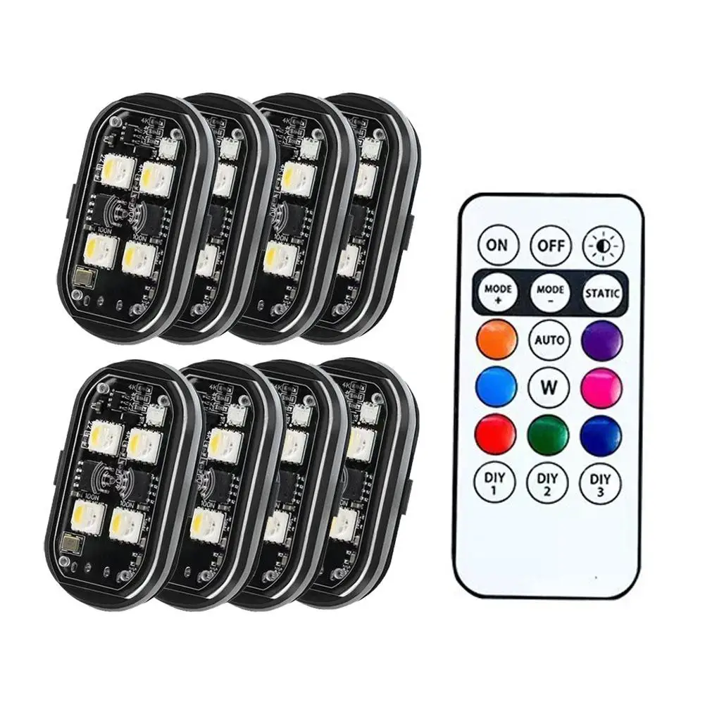 2/4 шт. беспроводные светодиодные стробоскопы для декора автомобиля, атмосферный свет, 8 цветов, перезаряжаемые светодиодные фонари, светодиодные сигнальные лампы для предотвращения столкновений 
2/4 шт. беспроводные светодиодные стробоскопы для декора автомобиля, атмосферный свет, 8 цветов, перезаряжаемые светодиодные фонари, светодиодные сигнальные лампы для предотвращения столкновений