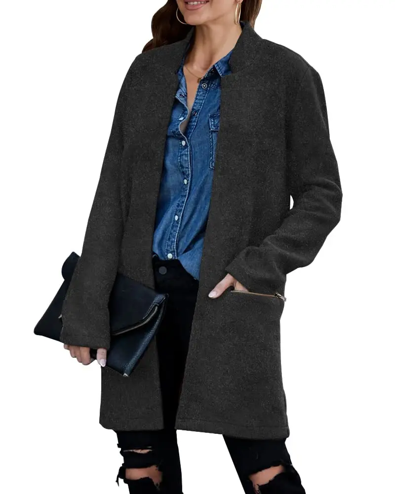 HOT Womens Wool Blend Notched Stand Collar Long Coat Jacket Casual Warm Open Front Cardigan Trench Overcoat
HOT Womens Wool Blend Notched Stand Collar Long Coat Jacket Casual Warm Open Front Cardigan Trench Overcoat