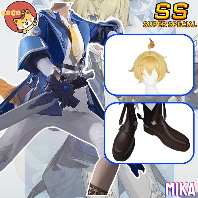 Костюм для косплея CoCos-SS Game Genshin Impact Mika, милый ранец для мальчиков, обувь и парик 
Костюм для косплея CoCos-SS Game Genshin Impact Mika, милый ранец для мальчиков, обувь и парик