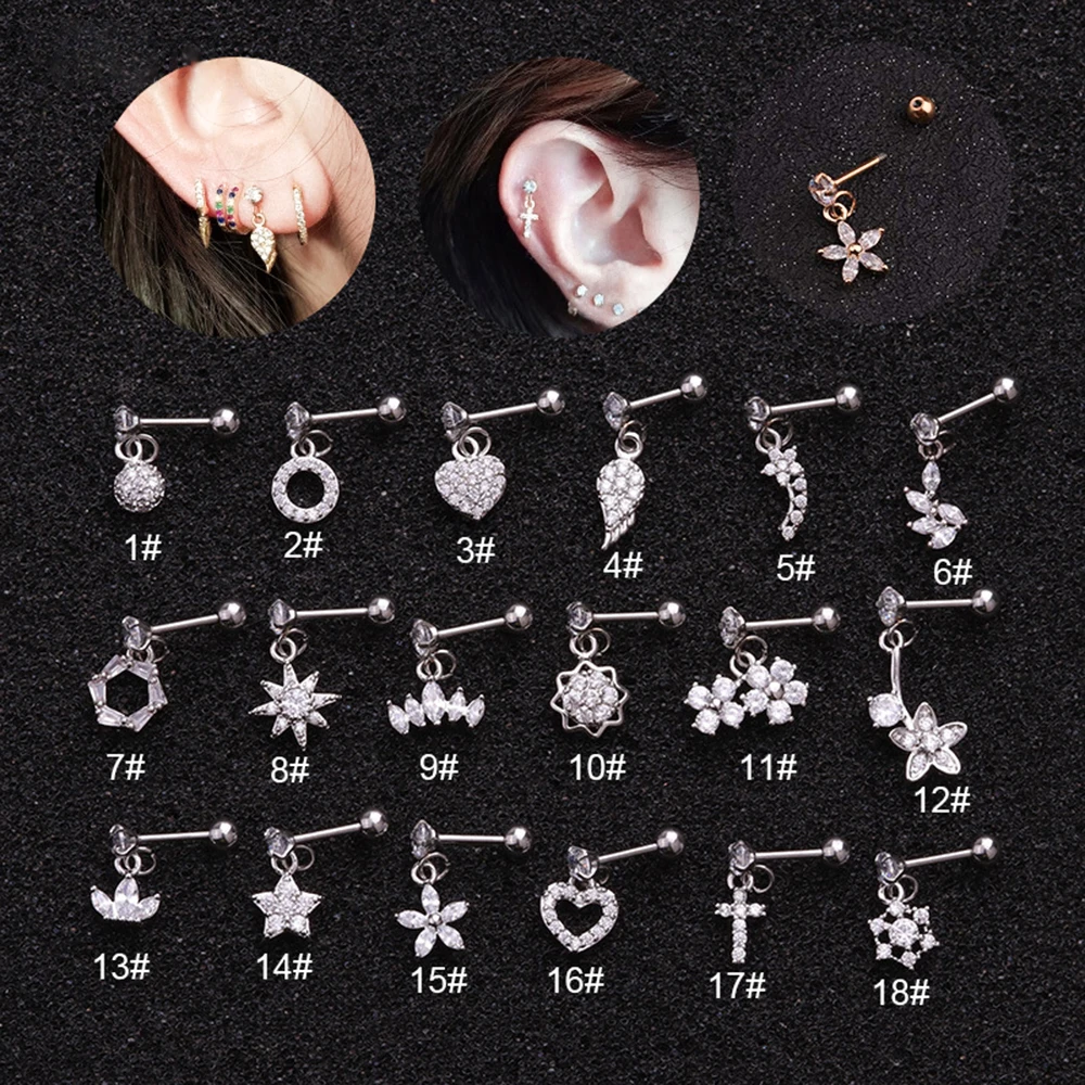 1PC Flower Heart Cute Earrings Stainless Steel Screw Daith Helix Cartilage Studs Korean Cubic Zirconia Stud Earrings for Women
1PC Flower Heart Cute Earrings Stainless Steel Screw Daith Helix Cartilage Studs Korean Cubic Zirconia Stud Earrings for Women