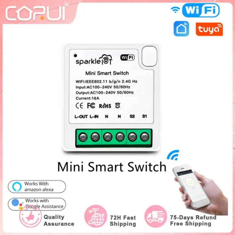 HomeKit 16A WiFi Smart Switch Module MINI Multi-control Control Light Switch Support APP Remote Alexa Google Apple Siri Control
HomeKit 16A WiFi Smart Switch Module MINI Multi-control Control Light Switch Support APP Remote Alexa Google Apple Siri Control