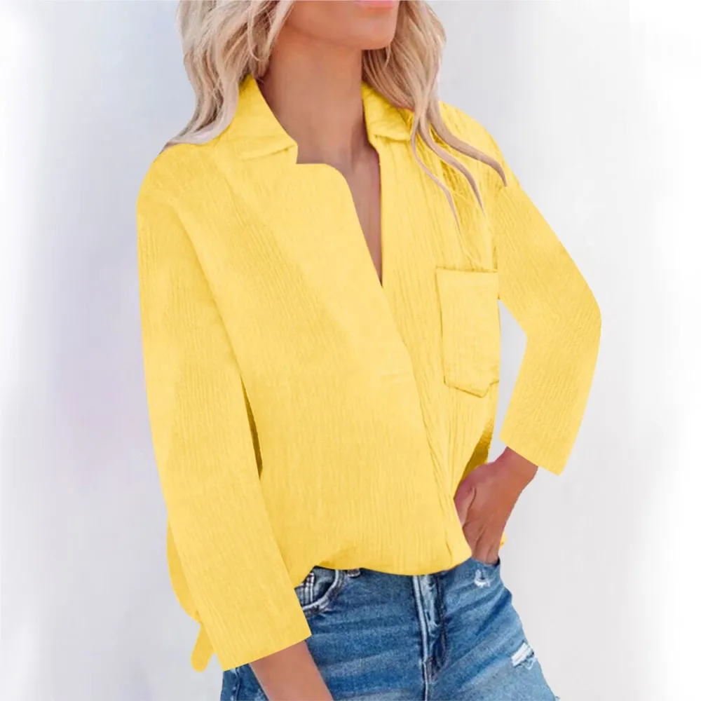 Autumn Solid Loose Casual Women's Blouse Fashion 2023 Simple Lapel Pocket Back Single Breasted Long Sleeve Shirts & Blouses
Autumn Solid Loose Casual Women's Blouse Fashion 2023 Simple Lapel Pocket Back Single Breasted Long Sleeve Shirts & Blouses