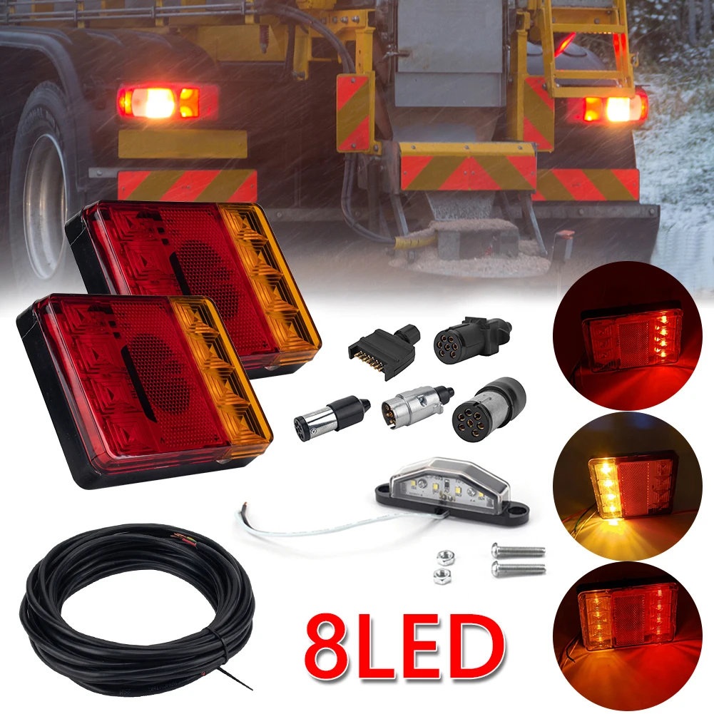 Rear Indicator License Plate Light 7 Pin Plug Socket Kit 8LED Trailer Tail Light Car Lamp Waterproof Taillight Truck Light
Rear Indicator License Plate Light 7 Pin Plug Socket Kit 8LED Trailer Tail Light Car Lamp Waterproof Taillight Truck Light