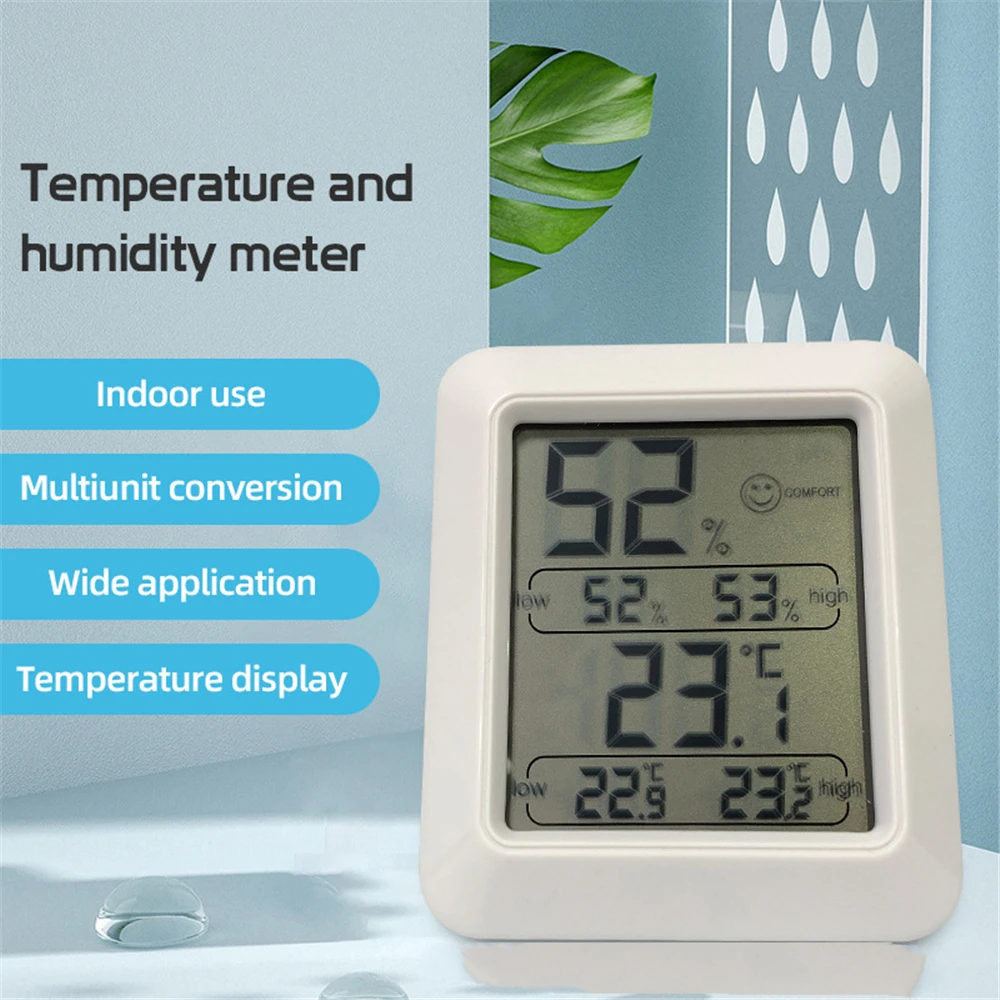 Digital Hygrometer Thermometer Hangable Desktop Electronic Temperature Humidity Meter with 24H Memory Display Home Accessories
Digital Hygrometer Thermometer Hangable Desktop Electronic Temperature Humidity Meter with 24H Memory Display Home Accessories