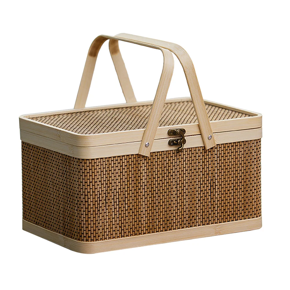 Bmaboo Picnic Basket Large Storage Basket with Lids Natural Woven Storage Organizer
Bmaboo Picnic Basket Large Storage Basket with Lids Natural Woven Storage Organizer