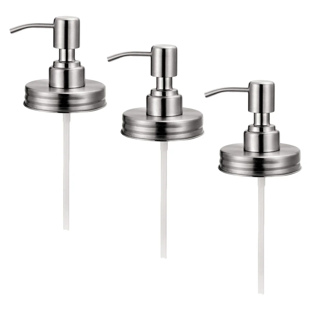 3 Pcs Stainless Steel Soap Dispenser Mason Jar Lid Pump Head Pumps Bottle Replacement Universal Pressing Lotion
3 Pcs Stainless Steel Soap Dispenser Mason Jar Lid Pump Head Pumps Bottle Replacement Universal Pressing Lotion