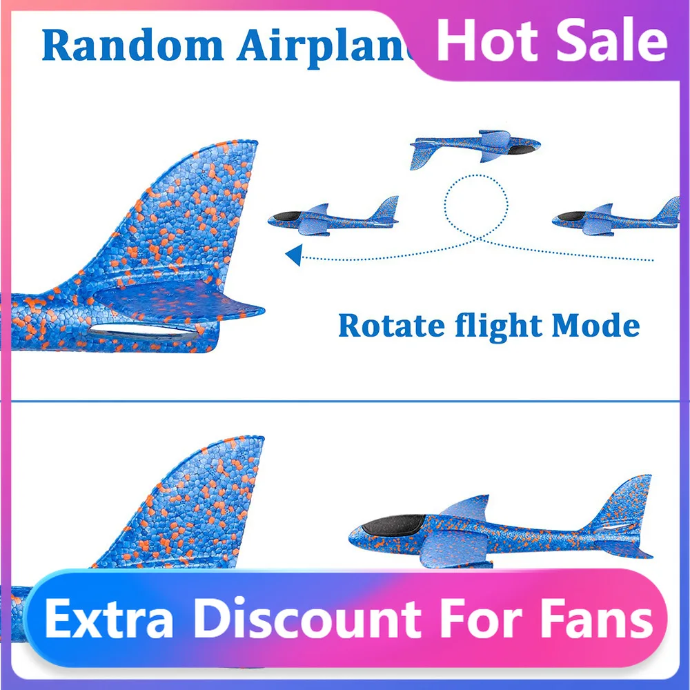 

Hot 48cm Good quality Hand Launch Throwing Glider Aircraft Inertial Foam EPP Airplane Toy Children Plane Model Outdoor Fun Toys