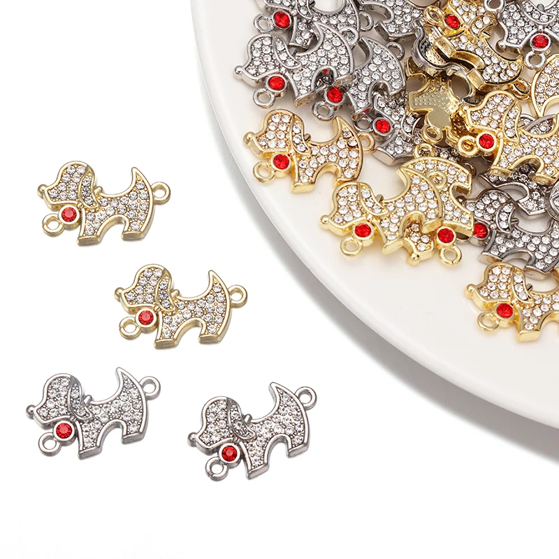 10Pcs 21*14MM Zirconia Dog Pendant Connector for Jewelry Making DIY Necklace Bracelet Alloy Animal Charms Accessories Material
10Pcs 21*14MM Zirconia Dog Pendant Connector for Jewelry Making DIY Necklace Bracelet Alloy Animal Charms Accessories Material