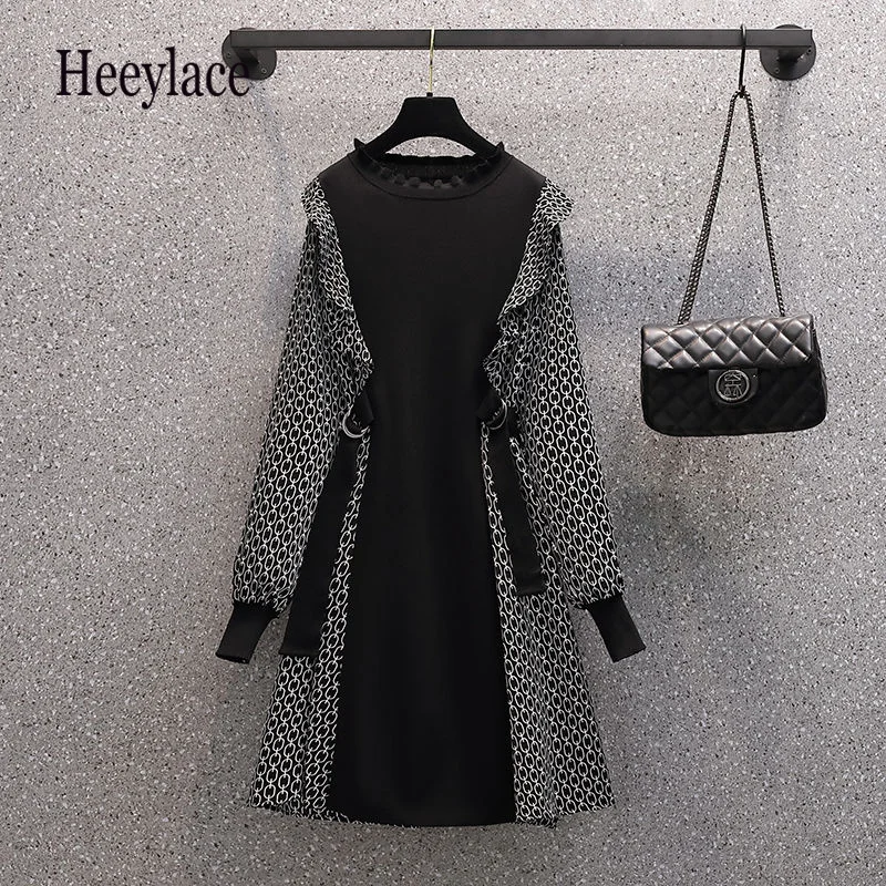 Women Long Sleeve Spring Dresses Korean Casual Ruffles Patchwork High Waist A-line Vestidos Women Dresses 2022
Women Long Sleeve Spring Dresses Korean Casual Ruffles Patchwork High Waist A-line Vestidos Women Dresses 2022
