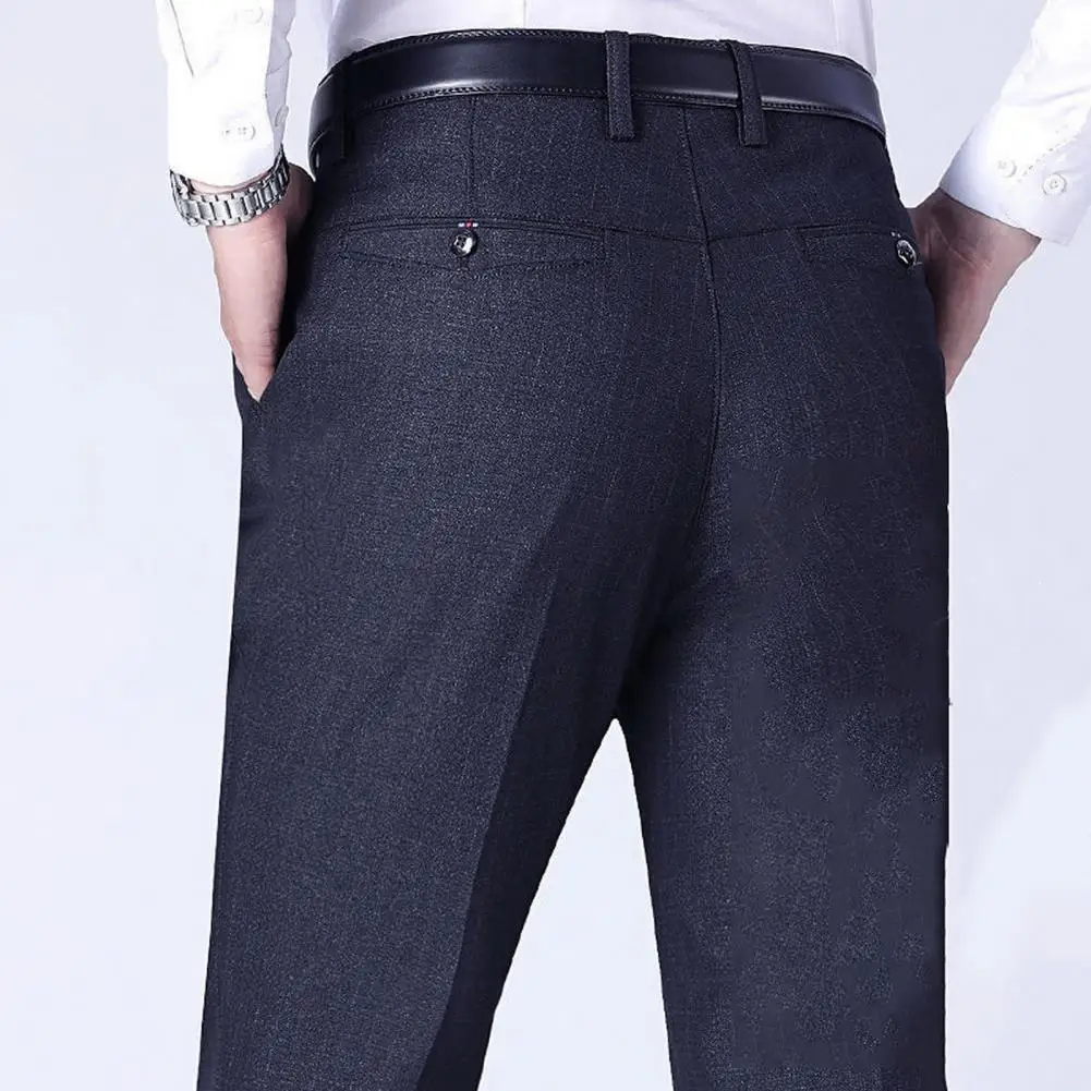 Stylish Men Pants Anti-fade Casual Trousers High Waist Spring Autumn Solid Color Straight Fit Loose Business Pants Versatile
Stylish Men Pants Anti-fade Casual Trousers High Waist Spring Autumn Solid Color Straight Fit Loose Business Pants Versatile