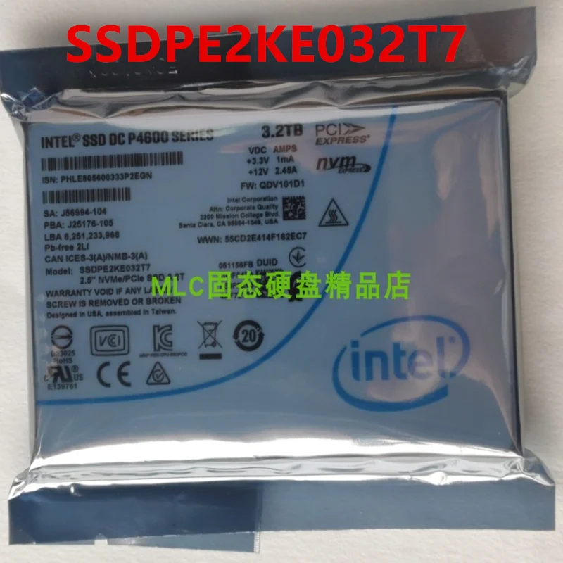 

Original New Solid State Drive For INTEL SSD DC P4600 3.2TB 2.5" For SSDPE2KE032T701 SSDPE2KE032T7