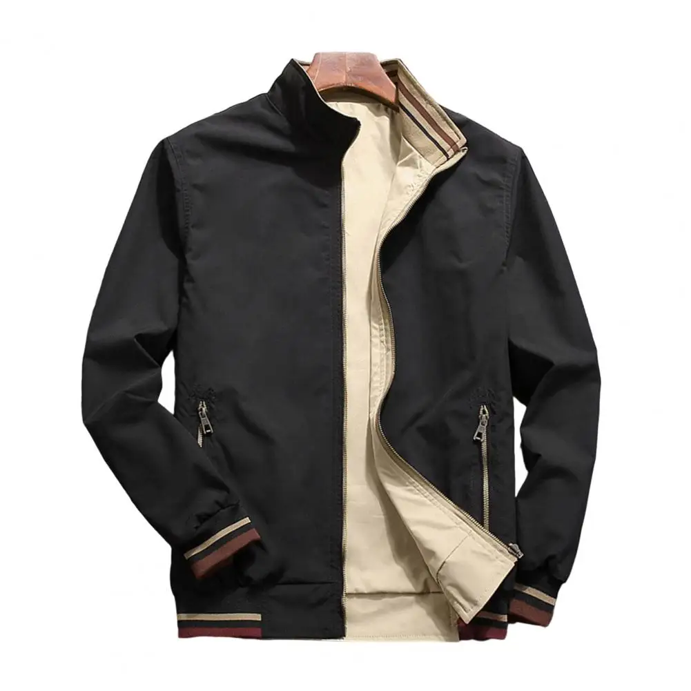 Мужская ветрозащитная куртка на молнии, с отворотами и карманами
Мужская ветрозащитная куртка на молнии, с отворотами и карманами