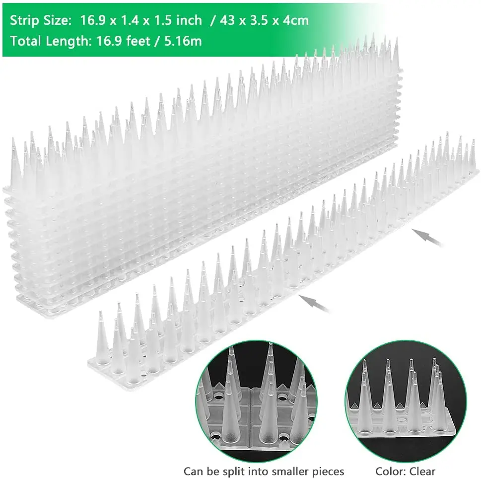 12Pack Plastic Bird Spike Fence Wall Spikes Cat Animal Repellent Anti Theft Deterrent for Garden Fences Invader Bird Spikes
12Pack Plastic Bird Spike Fence Wall Spikes Cat Animal Repellent Anti Theft Deterrent for Garden Fences Invader Bird Spikes