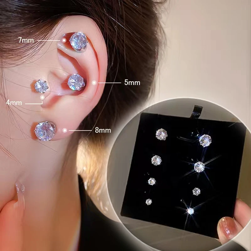 No Piercing Zircon Magnetic Stud Silver Earing Easy Use for Women Men Kids Daily Party Crystal Ear Clip Magnet Earrings Jewelry
No Piercing Zircon Magnetic Stud Silver Earing Easy Use for Women Men Kids Daily Party Crystal Ear Clip Magnet Earrings Jewelry