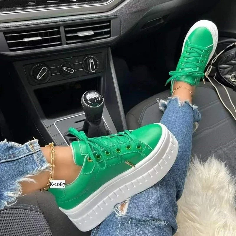Green Shoes Ladies PU Lace-up Casual Sneakers 2022 AutumnTrainers Woman Women Shoes Thick-soled Platform zapatillas mujer
Green Shoes Ladies PU Lace-up Casual Sneakers 2022 AutumnTrainers Woman Women Shoes Thick-soled Platform zapatillas mujer