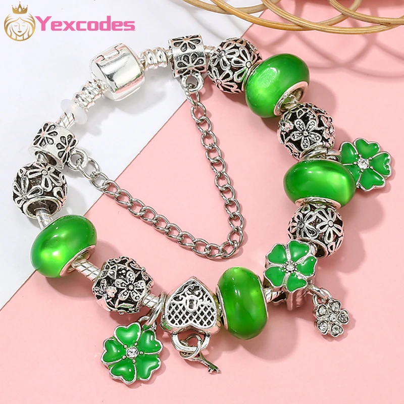 Yexcodes Silver Plated Charm Bracelet with Heart Pendant and Flower Fairy Charm Faux Murano Beads Friendship Bracelet
Yexcodes Silver Plated Charm Bracelet with Heart Pendant and Flower Fairy Charm Faux Murano Beads Friendship Bracelet