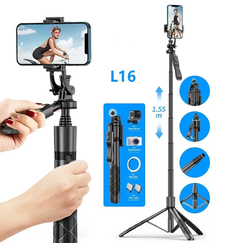 Selfie Stick Tripod 1.55m Wireless Bluetooth Foldable Selfie Shutter Remote Tripod Steady Handle 360 Rotation Gimbal Phone Stand
Selfie Stick Tripod 1.55m Wireless Bluetooth Foldable Selfie Shutter Remote Tripod Steady Handle 360 Rotation Gimbal Phone Stand