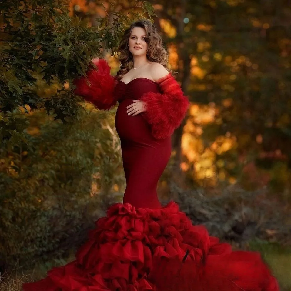 Burgundy Mermaid Sweetheart Pregnant Women Photo Shoot Robes Tulle Maternity Robe Women Dress Baby Shower Gowns Photography
Burgundy Mermaid Sweetheart Pregnant Women Photo Shoot Robes Tulle Maternity Robe Women Dress Baby Shower Gowns Photography