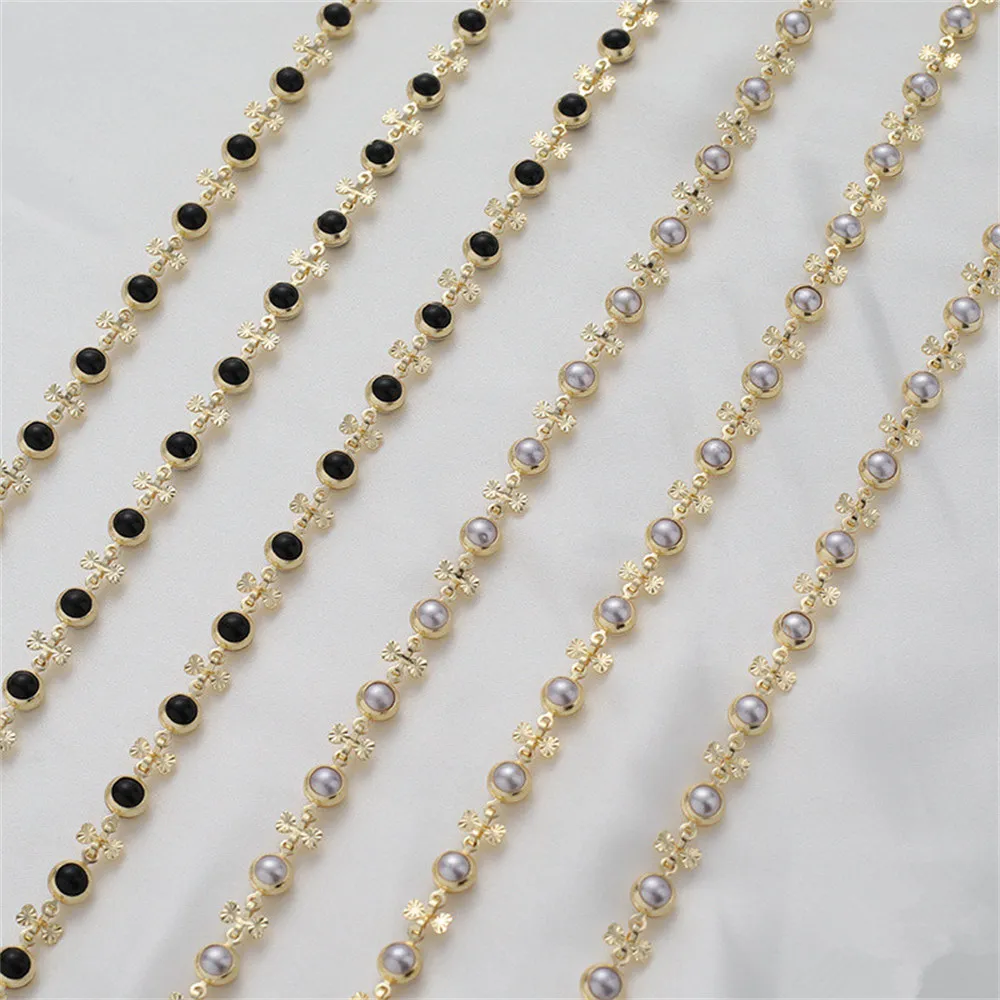14K gold clad chain rolling black shell beads bow handmade diy accessories bracelet necklace earrings ornaments chain
14K gold clad chain rolling black shell beads bow handmade diy accessories bracelet necklace earrings ornaments chain