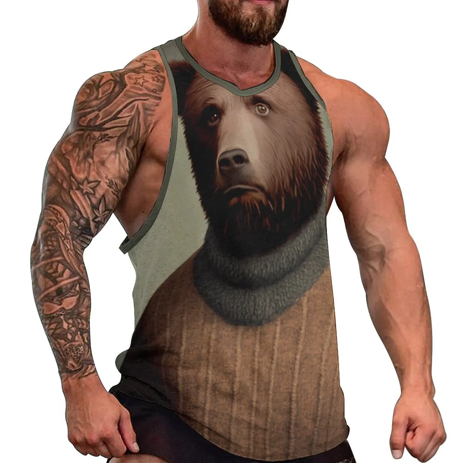 Летняя майка Bear, потрясающие портреты, одежда Dapper, топы для спортзала, мужские винтажные жилеты без рукавов на заказ, размера плюс 4XL 5XL
Летняя майка Bear, потрясающие портреты, одежда Dapper, топы для спортзала, мужские винтажные жилеты без рукавов на заказ, размера плюс 4XL 5XL