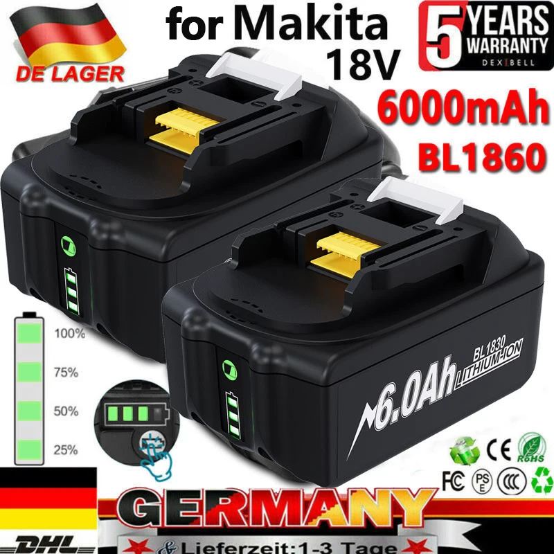 Перезаряжаемый литиевый аккумулятор для Makita 18 в Ач, для электроинструмента BL1860B BL1860 BL1850, сменный аккумулятор
Перезаряжаемый литиевый аккумулятор для Makita 18 в Ач, для электроинструмента BL1860B BL1860 BL1850, сменный аккумулятор