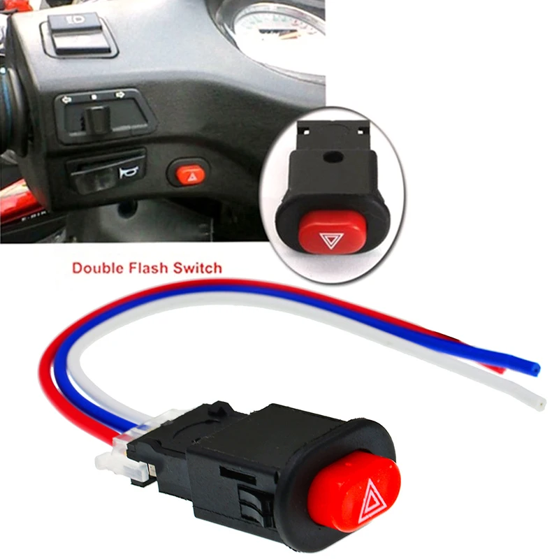 2PCS Flash Hazard Light Switch Button Motorcycle Scooter Switch Double Flash Warning Flasher Emergency Lamp Signal with 3 Wires
2PCS Flash Hazard Light Switch Button Motorcycle Scooter Switch Double Flash Warning Flasher Emergency Lamp Signal with 3 Wires