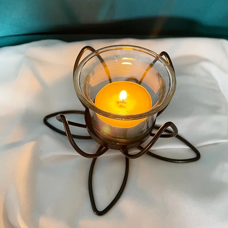 Wrought Iron Vintage Candlestick Metal Lotus Shaped Candle Holder Desktop Decor for Romantic Dinner Wedding Birthday Party
Wrought Iron Vintage Candlestick Metal Lotus Shaped Candle Holder Desktop Decor for Romantic Dinner Wedding Birthday Party