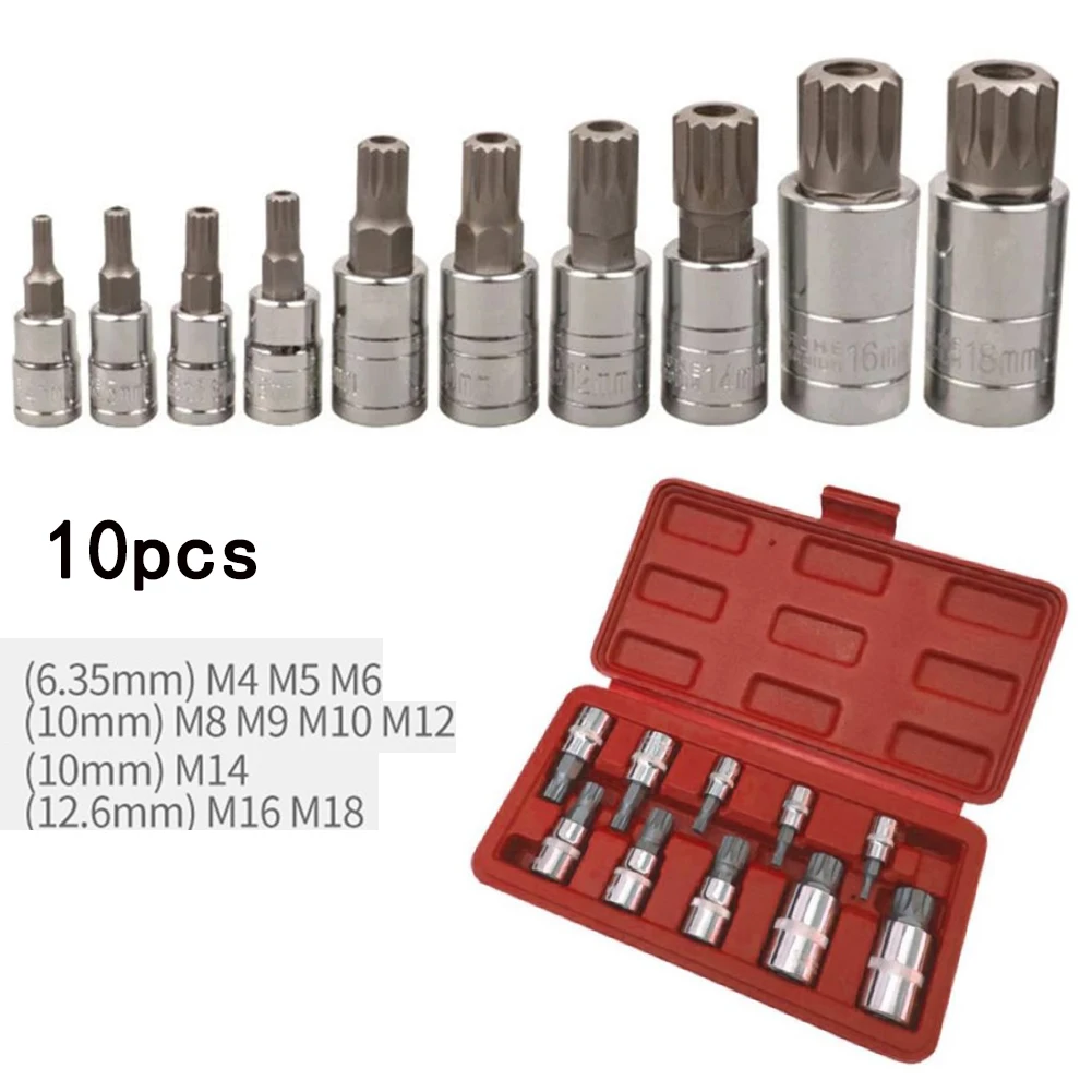 10pcs 12 Point Triple Square Socket Bit Set Tamper Proof With Case Tool Kit For Power Tools Hex Shank
10pcs 12 Point Triple Square Socket Bit Set Tamper Proof With Case Tool Kit For Power Tools Hex Shank