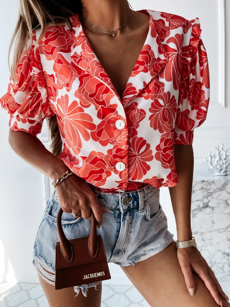 Fashion Woman Blouses 2022 Summer New Print Button Up Shirt Fashion Short Sleeve Chiffon Shirt Women Women Shirts Ladies Tops
Fashion Woman Blouses 2022 Summer New Print Button Up Shirt Fashion Short Sleeve Chiffon Shirt Women Women Shirts Ladies Tops