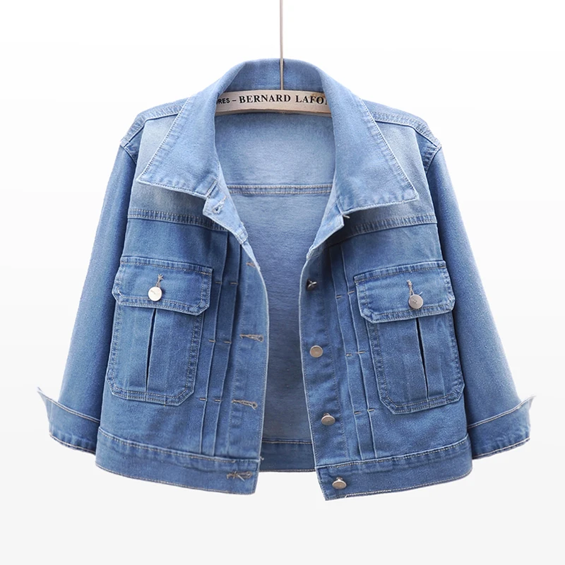 Autumn Vintage Big Pocket Denim Jacket Women Loose Casual Short Cowboy Outerwear Three Quarter Sleeve Jeans Jacket Coat Female
Autumn Vintage Big Pocket Denim Jacket Women Loose Casual Short Cowboy Outerwear Three Quarter Sleeve Jeans Jacket Coat Female