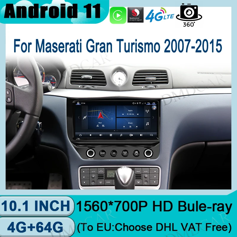 Qualcomm Android 11 Car Multimedia Player Stereo Receiver Radio for Maserati GT GranTurismo 2007-2015 DSP 4G LTE Carplay Auto 
Qualcomm Android 11 Car Multimedia Player Stereo Receiver Radio for Maserati GT GranTurismo 2007-2015 DSP 4G LTE Carplay Auto