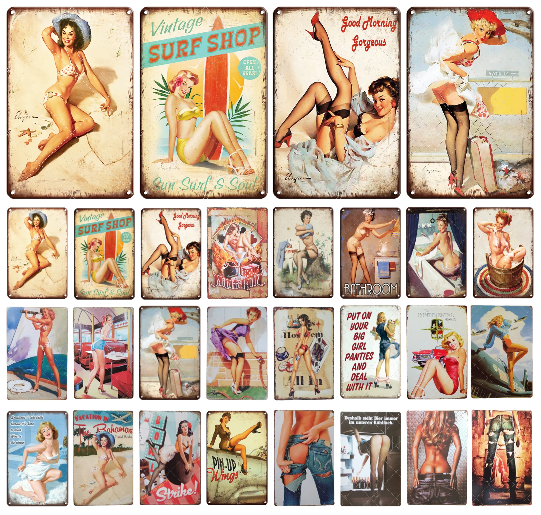 1Pcs Metal Poster Sexy Beauty Tin Sign Vintage Retro Man Cave Wall Decor Tin Plate Painting Bar Pub Pin Up Girl Plaque Iron Sign
1Pcs Metal Poster Sexy Beauty Tin Sign Vintage Retro Man Cave Wall Decor Tin Plate Painting Bar Pub Pin Up Girl Plaque Iron Sign