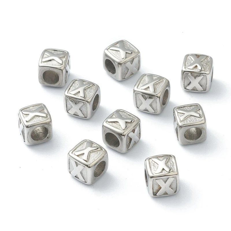 2PC 304 Stainless Steel European Beads Large Hole Beads Horizontal Hole Cube with Alphabet Stainless Steel Color 26 Letters
2PC 304 Stainless Steel European Beads Large Hole Beads Horizontal Hole Cube with Alphabet Stainless Steel Color 26 Letters