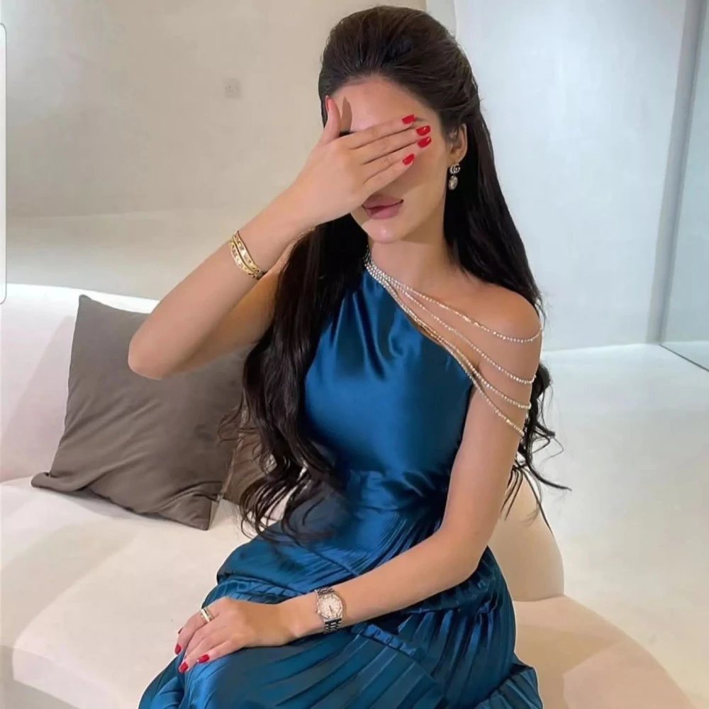 Fashion Dark Navy Beading One Shoulder A-Line Satin Formal Occasion Prom Dresses Fold Anke-Length Women Evening Party Dress
Fashion Dark Navy Beading One Shoulder A-Line Satin Formal Occasion Prom Dresses Fold Anke-Length Women Evening Party Dress