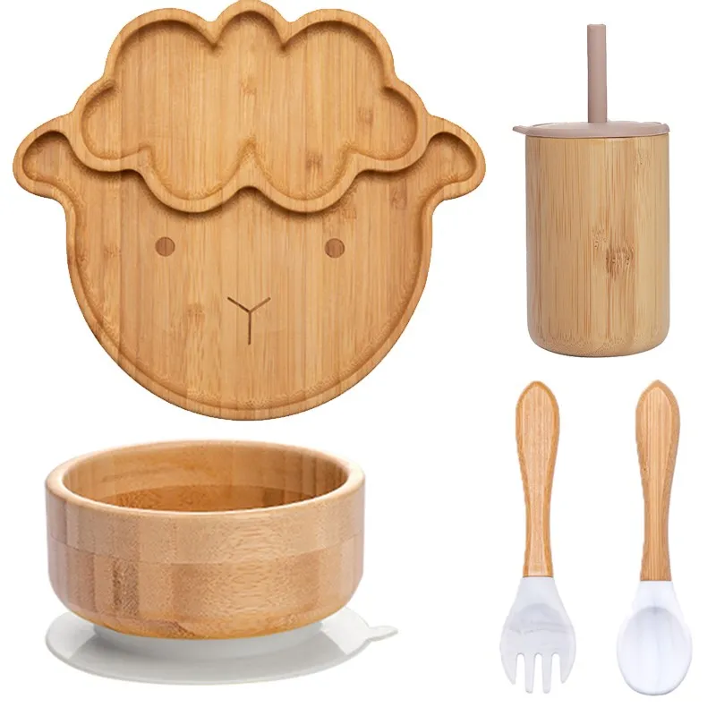 5pcs Wood Tableware Suction Plate Bowl Baby Feeding Spoon Fork for Bamboo Dishes with Straw Cup Children Bamboo Dinnerware Set
5pcs Wood Tableware Suction Plate Bowl Baby Feeding Spoon Fork for Bamboo Dishes with Straw Cup Children Bamboo Dinnerware Set