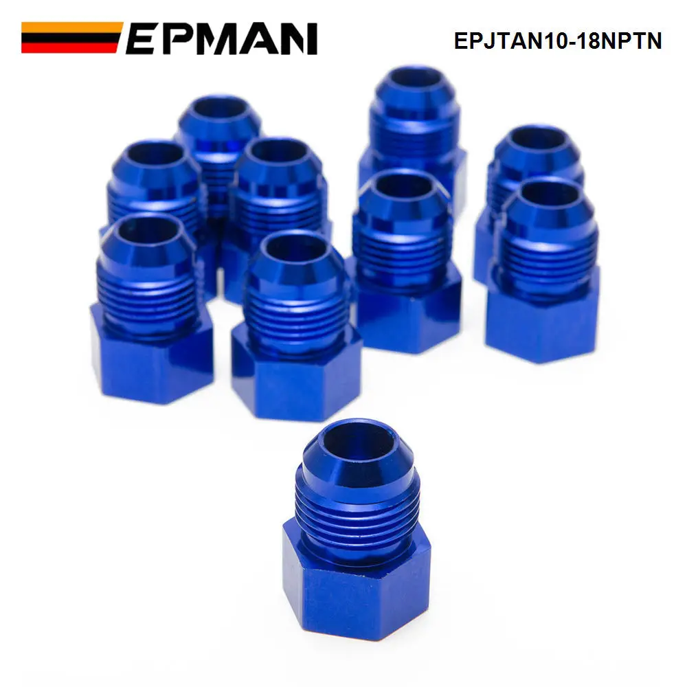 EPMAN 10PCS/LOT Fitting Flare Reducer Female -1/8NPT To Male -10 AN Blue Oil/Fuel Fitting Adapter EPJTAN10-18NPTN
EPMAN 10PCS/LOT Fitting Flare Reducer Female -1/8NPT To Male -10 AN Blue Oil/Fuel Fitting Adapter EPJTAN10-18NPTN