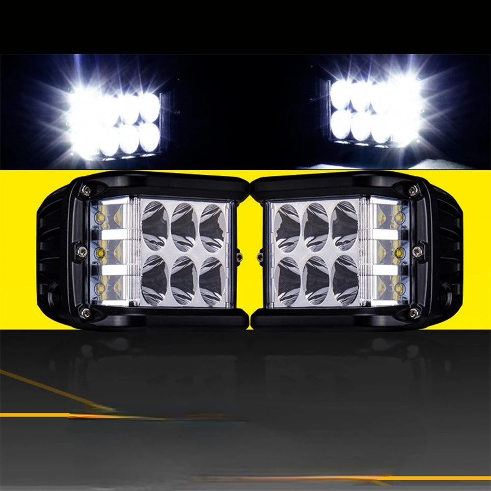 

45W LED Work Light Bar Cube Side Shooter Pod White & Amber Strobe Lamp SUV Truck High Quality Aluminum Alloy Car Work Light