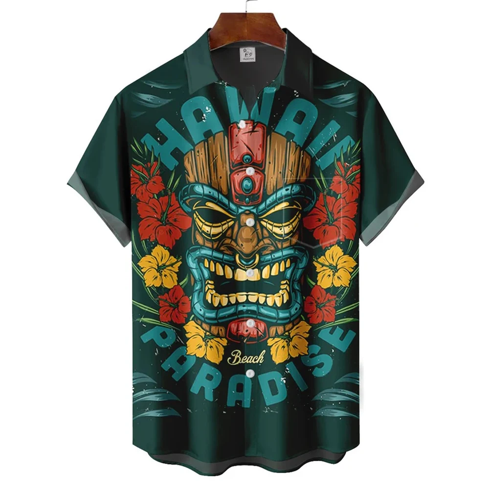 Men's Shirt Mask Hawaiian Shirt For Men Streetwear Harajuku Male Clothing Ethnic Lapel Button T-shirt Fashion Leisure Top Blouse
Men's Shirt Mask Hawaiian Shirt For Men Streetwear Harajuku Male Clothing Ethnic Lapel Button T-shirt Fashion Leisure Top Blouse