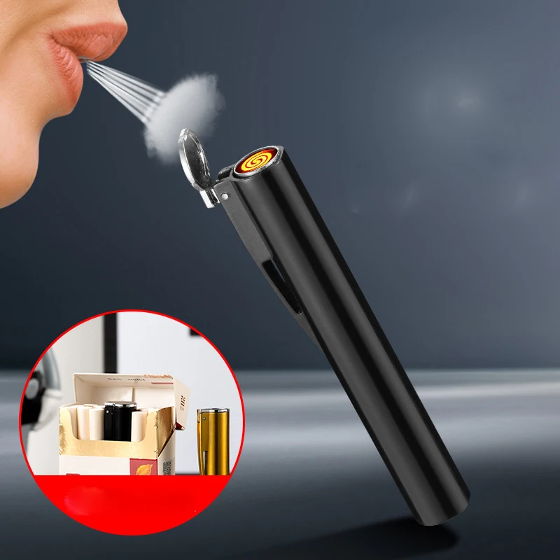 Metal Air Blow Sensor Lighter USB Windproof Lighter Portable Design Can Be Put in Cigarette Case Lighter Interesting Lighter
Metal Air Blow Sensor Lighter USB Windproof Lighter Portable Design Can Be Put in Cigarette Case Lighter Interesting Lighter