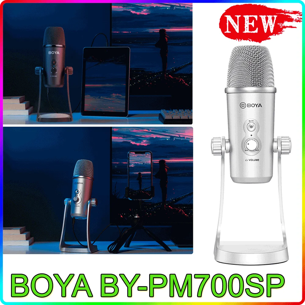 

BY-PM700SP USB конденсаторный микрофон, стерео кардиоидный микрофон для компьютера, смартфона, записи видео, прямой трансляции BOYA