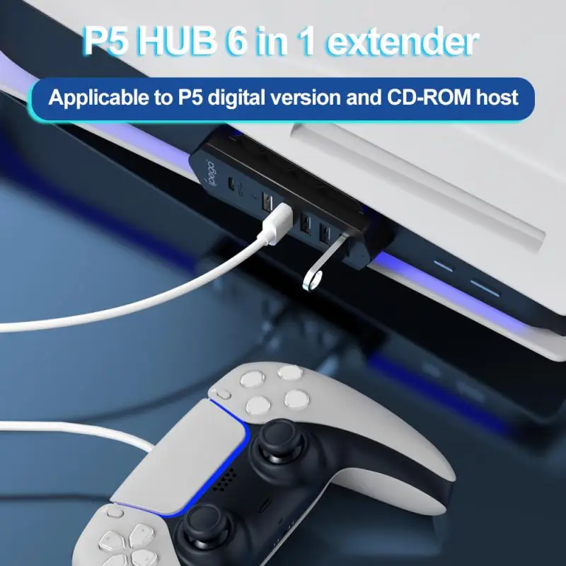 1 To 5 Multi Ports USB Hub For PS5 Playstation5 USB3.0 Console Import Splitter Expander Adapter Expander Adapter Digital Edition
1 To 5 Multi Ports USB Hub For PS5 Playstation5 USB3.0 Console Import Splitter Expander Adapter Expander Adapter Digital Edition