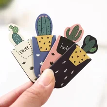 3 Pcs Fresh Cactus Succulent Plants Magnetic Bookmarks Books Marker Of Page Student Stationery School Office Supply