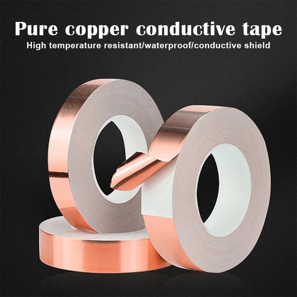 20M Copper Foil Tape 65FT Single Conduction Copper Foil Tape EMI Shielding Conductive Tape 12-50mm For Transformer Flowerpot PC
20M Copper Foil Tape 65FT Single Conduction Copper Foil Tape EMI Shielding Conductive Tape 12-50mm For Transformer Flowerpot PC