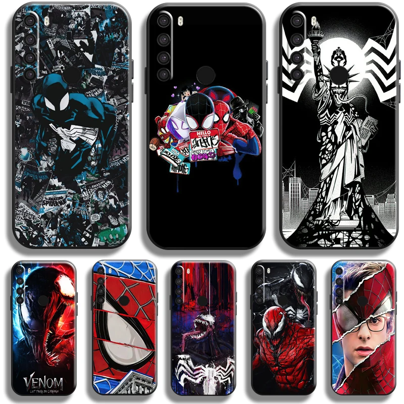 

Marvel Venom Spiderman For Xiaomi Redmi Note 8 Pro Note 8T Redmi 8 8A Phone Case Liquid Silicon Black Back Carcasa Funda