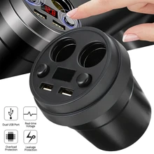 12-24V Car Charger Dual USB Port Vehicle Mounted Chargers Multi-functional Cars Cigarette Lighter Socket Adapter